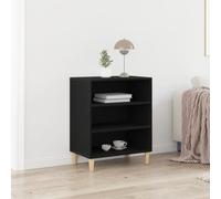 Pangshiyuan Buffet en bois de chêne noir, style moderne, grand espace de rangement, solution de rangement pratique, salle à manger, salon, 57 x 35 x 70 cm