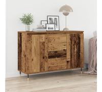 Pangshiyuan Buffet en bois recyclé - Design rustique - 2 portes et tiroirs - Grand espace de rangement - Salle à manger - 101,5 x 35 x 70 cm