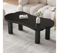 Pangshiyuan Table basse irrégulière en forme d'os, 113 x 58 x 40,5 cm, plateau de table en MDF, pieds en PVC, 2 tiroirs, tapis en feutre - Table basse créative et moderne pour salon