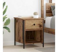 Pangshiyuan Table de chevet avec tiroir et étagère en bois - Fonctionnalité - Espace de rangement - Pour chambre à coucher et salon - Effet chêne noir - 40 x 42 x 50 cm