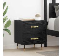 Pangshiyuan Table de chevet en bois - 1 tiroir - Espace de rangement - Design moderne - Effet chêne noir - 40 x 35 x 47,5 cm - 881982