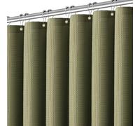 PANGSINNE Rideau de douche taupe texturé gaufré, 256 g/m² en tissu lesté robuste de qualité hôtelière, rideau de salle de bain en polyester hydrofuge avec 12 crochets, 183 x 198 cm (l x H)