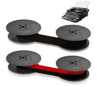 pangutheos 2 Pièces Ruban Machine a Ecrire, 10M x 13MM Ruban de Machine à Écrire Universel, Compatible avec Plupart des Modèles de Machines à Écrire Anciennes (Noir + Rouge)