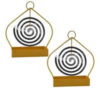 pangutheos 2 Pièces Support Spirale Anti Moustique, Fer Support Bobine Anti Moustique avec Anneau de Suspension Porte Spirale Anti Moustique, Créatif et Simple pour Maison Extérieur Bureau (Ovale)