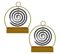 pangutheos 2 Pièces Support Spirale Anti Moustique, Fer Support Bobine Anti Moustique avec Anneau de Suspension Porte Spirale Anti Moustique, Créatif et Simple pour Maison Extérieur Bureau (Rond)