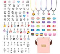 Pangutiandi Lot de 131 bracelets à breloques - Cadeau pour filles - Bracelet DIY - Bijoux - Kit de bricolage - Pour adolescentes - Anniversaire