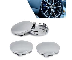 PANGUYN 4 Pcs Cache Moyeux pour Audi A3 Sportback | Typ 8P | Bj. 2003-2007 60mm, Enjoliveurs de Roue ABS Voiture Cache Moyeux Capuchons de Moyeu Remplacement Accessoires Voiture,Silver