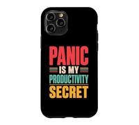 Panic is My Productivity Secret Citation drôle Deadline Rétro Coque pour iPhone 11 Pro