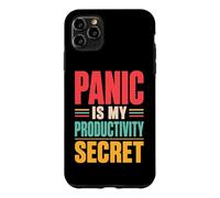Panic is My Productivity Secret Citation drôle Deadline Rétro Coque pour iPhone 11 Pro Max