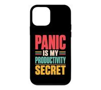Panic is My Productivity Secret Citation drôle Deadline Rétro Coque pour iPhone 12 Mini