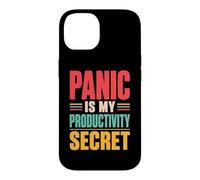 Panic is My Productivity Secret Citation drôle Deadline Rétro Coque pour iPhone 14