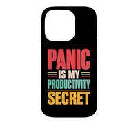 Panic is My Productivity Secret Citation drôle Deadline Rétro Coque pour iPhone 14 Pro