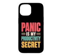 Panic is My Productivity Secret Citation drôle Deadline Rétro Coque pour iPhone 15