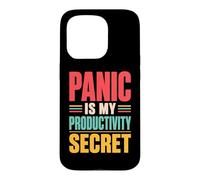 Panic is My Productivity Secret Citation drôle Deadline Rétro Coque pour iPhone 15 Pro
