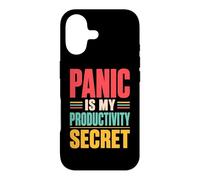 Panic is My Productivity Secret Citation drôle Deadline Rétro Coque pour iPhone 17