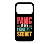 Panic is My Productivity Secret Citation drôle Deadline Rétro Coque pour iPhone 17 Pro