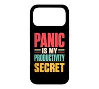 Panic is My Productivity Secret Citation drôle Deadline Rétro Coque pour iPhone 17 Pro Max