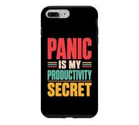Panic is My Productivity Secret Citation drôle Deadline Rétro Coque pour iPhone 7 Plus/8 Plus
