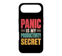 Panic is My Productivity Secret Citation drôle Deadline Rétro Coque pour iPhone Air