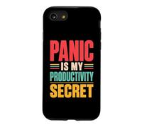 Panic is My Productivity Secret Citation drôle Deadline Rétro Coque pour iPhone SE (2020) / 7/8