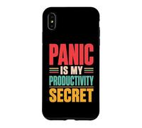 Panic is My Productivity Secret Citation drôle Deadline Rétro Coque pour iPhone XS Max