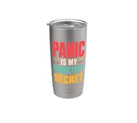 Panic Is My Productivity Secret Citation drôle Deadline Rétro Gobelet isotherme en acier inoxydable double paroi