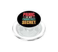 Panic is My Productivity Secret Citation drôle Deadline Rétro PopSockets PopGrip pour MagSafe