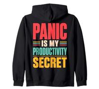 Panic is My Productivity Secret Citation drôle Deadline Rétro Sweat à Capuche