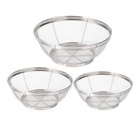 Panier À 3 Pièces En Mesh En Acier Inoxydable, Panier D'escroc Rust-Ressistant 3,82 Pouces, Tamis De Cuisine Empilable, Bol À Laver À Usage Multi-usages Pour La Cuisson