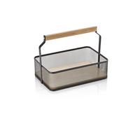 Panier à anse métal bois - 23.5 x 15.6 x 7.5 cm -