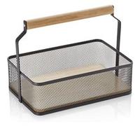 Panier à anse métal bois - 23.5 x 15.6 x 7.5 cm -