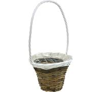 Panier à anse Panier naturel Blanc Ø23,5cm - Panier de fleurs Printemps Décoration de table Panier de plantes Mariage
