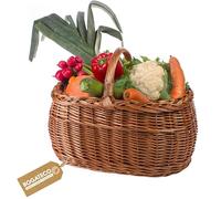 Panier à anses en osier pour courses, couleur naturelle ou laqué en 3 couleurs différentes, spacieux et confortable, panier cadeau, 45 x 30 x 35 cm