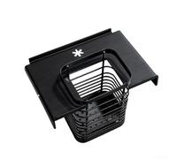 Panier à baguettes en acier inoxydable pour table IGT, porte-couverts à drainage rapide avec crochet, rangement d'ustensiles antirouille pour camping, randonnée, pique-nique (Noir-S)