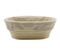 Panier à banneton ovale de qualité supérieure avec doublure - Idéal pour faire du beau pain (15 x 8 x 5 cm)