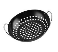 Panier à Barbecue Portable Rond en Fer Noir Antiadhésif