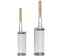 Panier à Barbecue Roulant en Acier Inoxydable 304 avec Poignée Amovible, Kit Barbecue et Accessoires Barbecue pour Grille Barbecue, Ustensiles Barbecue de Cuisine Extérieure Camping, Cadeau Homme