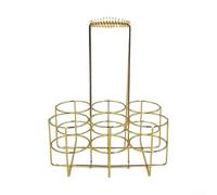 Panier à bière pliable en fer forgé pour bar, fête, cuisine, rangement de boissons (doré)