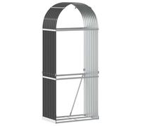 Panier à bois anthracite - Étagère à bois de cheminée en acier galvanisé - 80 x 45 x 190 cm - Robuste - Pour jardin, terrasse et salon - Pour rangement peu encombrant