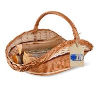 Panier à bois - CREATIVE HOME - 67x41x43 cm - Osier tressé naturel - Poignée - Brun