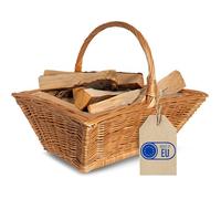 Panier à bois - CREATIVE HOME - Naturel - Osier 100% - Poignée jute - 50x40x37 cm