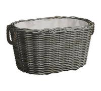 vidaXL Panier à bois de chauffage avec poignées 60x40x28 cm Gris Saule