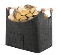 Panier à bois de chauffage en feutre - Panier en bois portable pliable | Sac de rangement durable pour bois de chauffage | Accessoire de cheminée élégant parfait pour transporter des bûches et