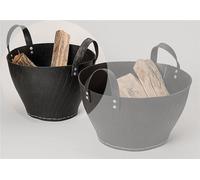 Panier à bois / panier à bois de cheminée / panier de jardin en caoutchouc Ø 41cm