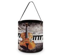 Panier à bonbons avec impression de notes de musique pour piano, violon ou friandises d'Halloween, seau cadeau pour fête d'Halloween ou fournitures quotidiennes, style, taille unique, Style :, Taille