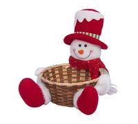Panier à bonbons de Noël Père Noël et bonhomme de neige combinant un design festif avec une fonctionnalité de rangement pour une utilisation pendant la saison des vacances (le bonhomme de neige)