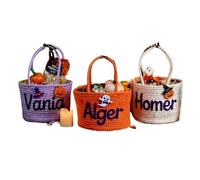 Panier À Bonbons D'Halloween Personnalisé, Sac Fourre-tout Brodé Avec Nom Personnalisé, Seau À Citrouille Tissé À La Main Avec Poignée, Cadeau Pour Enfants Cadeau De Fête D'Halloween Et Porte-bonbons