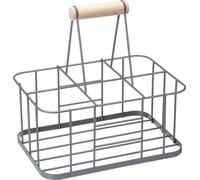 Living Nostalgia Kitchencraft Porte-Bouteilles et Caisse à Lait en Métal, 29 X 20 X 13 cm - Gris