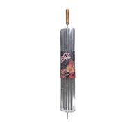Panier à brochettes en acier inoxydable avec poignée en bois pour barbecue au charbon de bois chypriote, convient pour griller du poisson, du poulet, de la viande, des saucisses, des champignons, du