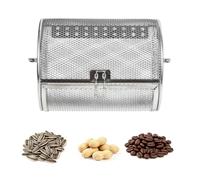 Panier à brochettes rotatif 14 x 18 cm - Grille de cuisson en acier inoxydable argenté